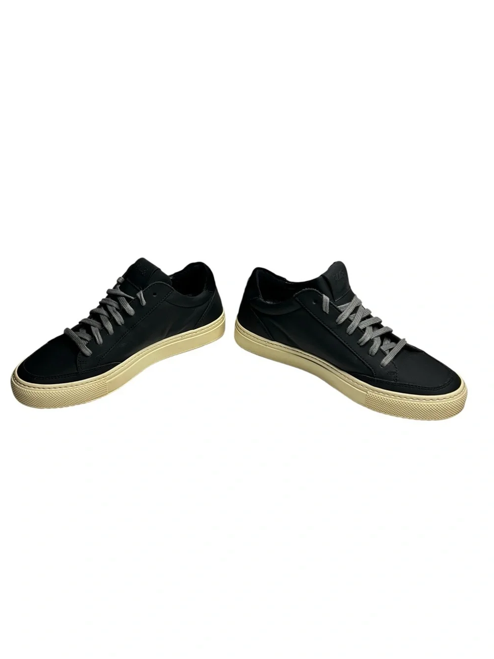 P448 John Project Sustainability Black Leather Low Top Sneakers Womens EU 39 US